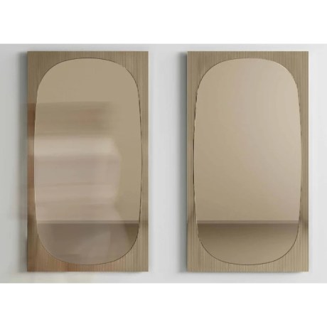 Δύο κάθετοι μπρονζέ καθρέφτες Bands Rectangular Tonelli