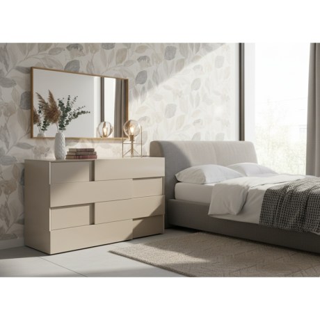 Gio 124 Τουαλέτα, μοντέρνα, λακαριστή, 3D πρόσοψη, 4 συρτάρια