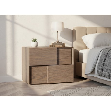 Gio Κομοδίνο, χαμηλό 40cm, 3D σχέδιο, ξύλινο πόμολο, μοντέρνο design