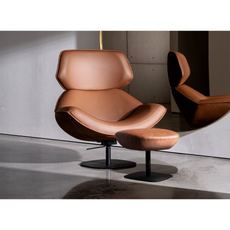 Alisia armchair brown leather swivel lounge
