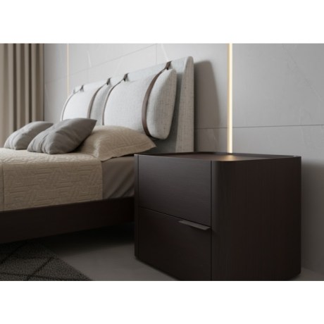 Κομοδίνο Sense, ξύλινο, καμπυλωτές γωνίες, μεταλλικό πόμολο, minimal