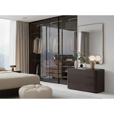 Συρταριέρα Sense 124, καμπυλωτή, μοντέρνο στυλ, 3 συρτάρια, μεταλλικά πόμολα