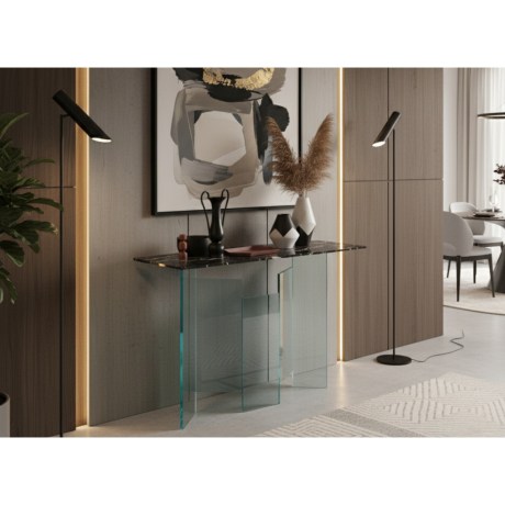 METROPOLIS Console Ceramic Top Marble Glass Base Tonelli Design