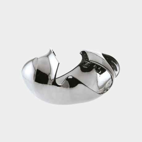 Βάζο ONDA Γυαλιστερό Πλατίνα Design Adriani Rossi