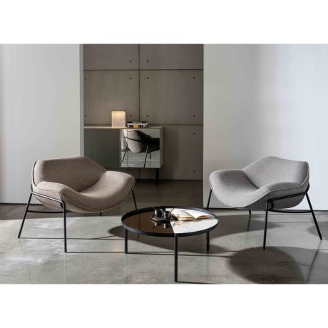 Alisia armchair low back fabric fixed base lounge