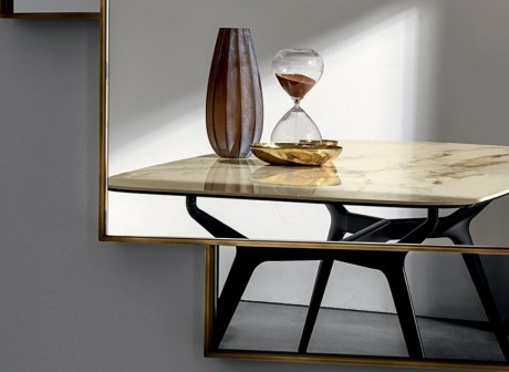 Τραπέζι Arkos Οβάλ Shaped 01 με Κεραμική επιφάνεια σε απομίμηση μάρμαρο (Calacatta).