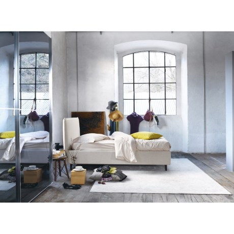 Bob upholstered bed ideal for small bedroom spaces