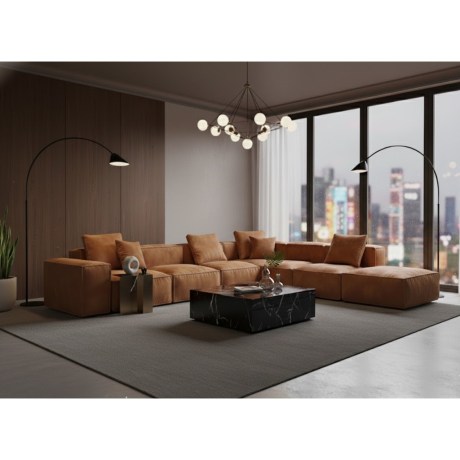 Δερμάτινος Καναπές BOX, γωνιακός, πούπουλα, βάθος 110 εκ., πολυτελής