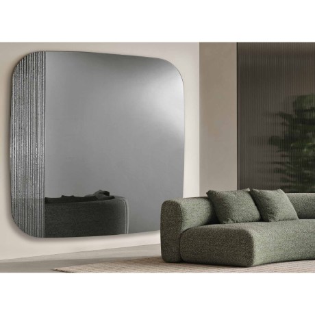 Ιταλικός καθρέφτης Eris με ένθετο ριγέ κρύσταλλο φιμέ OIKADE