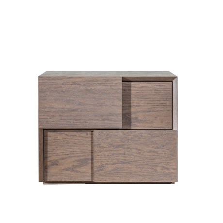 Κομοδίνο Gio 122, κυβικό, σκούρο φινίρισμα, ανάγλυφη επιφάνεια