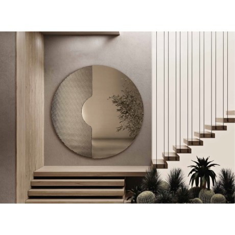 Πολυτελής καθρέφτης Ilio με ένθετο γυαλί 3D effect OIKADE