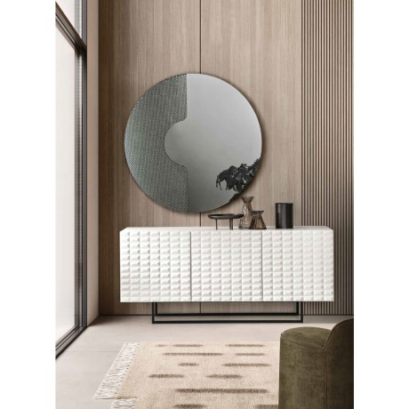 Στρογγυλός luxury καθρέφτης Ilio Smoky με 3D εφέ OIKADE