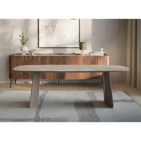 REVERSE D CER Table Ceramic Top Lacquer Base Matte Grey