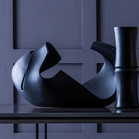 Βάζο ONDA Μαύρο Ματ Κεραμικό Design Adriani Rossi