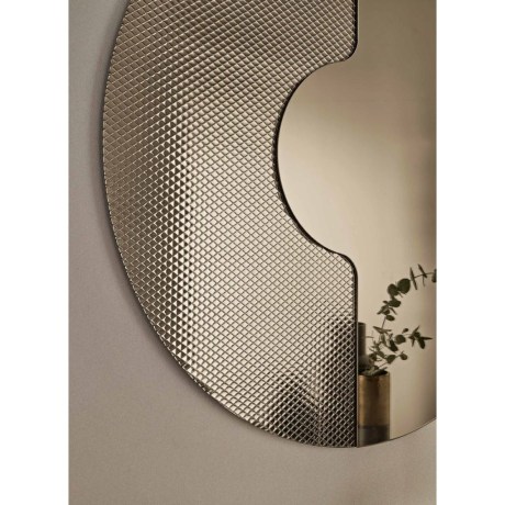 Καθρέφτης Ilio Bronze με ανάγλυφη υφή mesh OIKADE