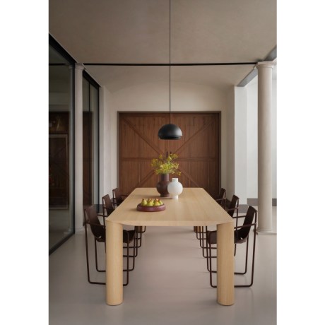 Modern-Dining-Eggen-wooden-table-Apelle-leather-dining-armchair