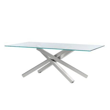 Τραπέζι Pechino Glass Midj, πολυτελές ιταλικό έπιπλο, κρυστάλλινη τραπεζαρία.