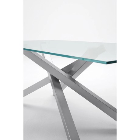 Τραπέζι Midj Pechino Glass, μοντέρνο κρύσταλλο, ιταλική αισθητική.