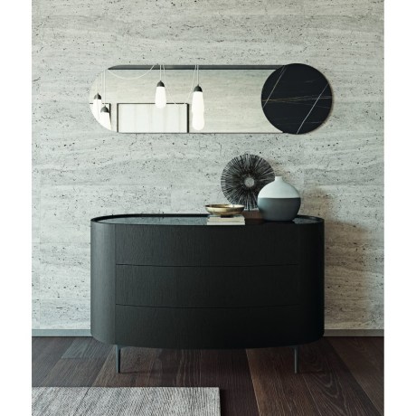 Rounded Black Bedroom Drawer Unit Ronda by Dallagnese