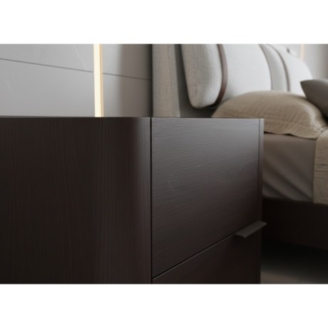 Κομοδίνο Sense (Υ50), λάκα, 2 συρτάρια, μεταλλικό πόμολο, Soft-Close