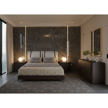 Τουαλέτα Sense, μοντέρνα, καμπυλωτή, βαθιά συρτάρια, μεταλλικά πόμολα