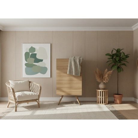 Ψηλή Συρταριέρα Seven, ξύλο δρυός, 5 συρτάρια, μασίφ πόδια, boho-minimal