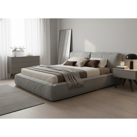 Συρταριέρα Seven, γκρι λάκα, μασίφ πόδια, minimal κρεβατοκάμαρα