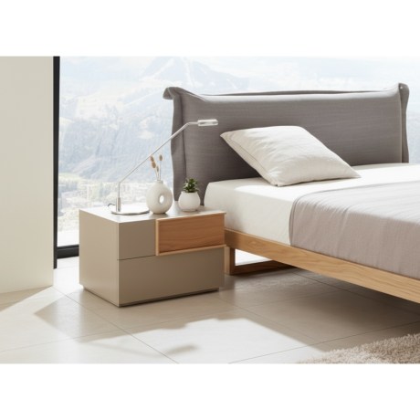 Κομοδίνο Solid λάκα, καπλαμάς, minimal design, 2 συρτάρια