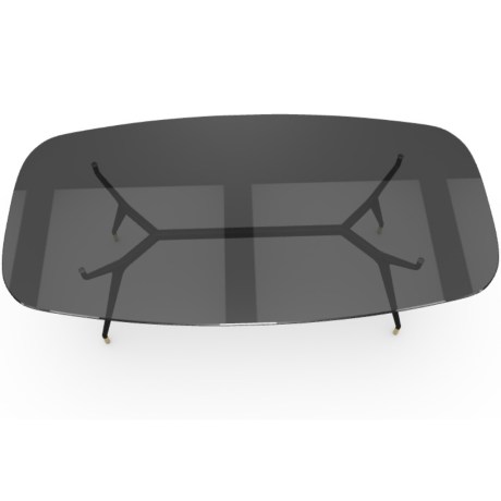 Arkos Oval Shaped 01 table with smoked glass top