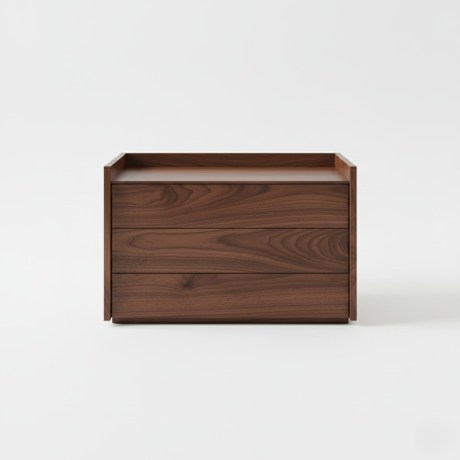 Συρταριέρα Spirit render, καπλαμάς καρυδιάς, ξύλινη, minimal design