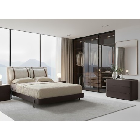 Συρταριέρα Sense, καμπυλωτές άκρες, λάκα, 3 συρτάρια, μεταλλικά πόμολα