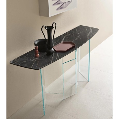 METROPOLIS Console Ceramic Surface Noir Desir Glass Modern