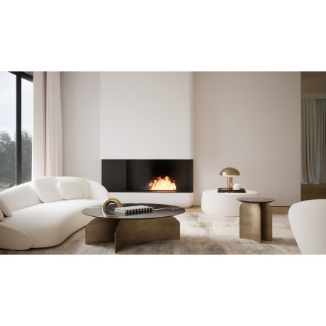 Βοηθητικό Met | Side Table | Στρογγυλό | Κεραμικό | Μπρονζέ