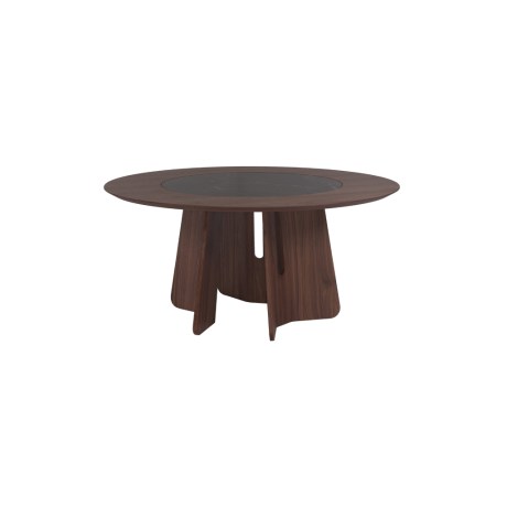 Walnut Ceramic Round Table REVERSE CIRCLE