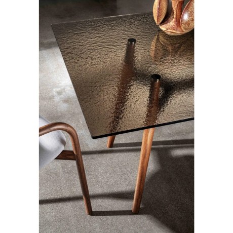 Liquid Glass and Wood table by Sovet