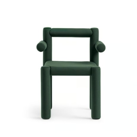 Premium lounge chair Tube P Midj with tubular steel in Green Fabric